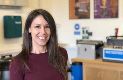 Headshot of Naomi Hughes in Design and Technology classroom