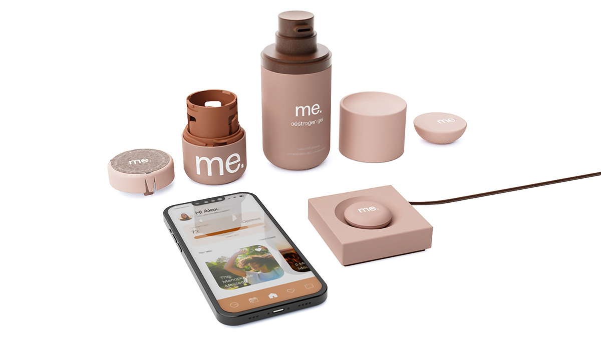 A mobile phone, a clear bottle, and a personal item displayed together, representing daily life essentials.