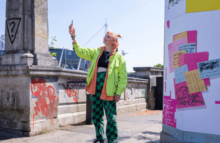 Student takes a selfie in the Cardiff City centre